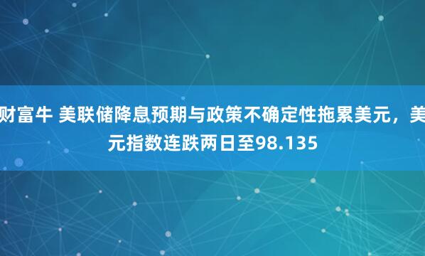财富牛 美联储降息预期与政策不确定性拖累美元，美元指数连跌两日至98.135